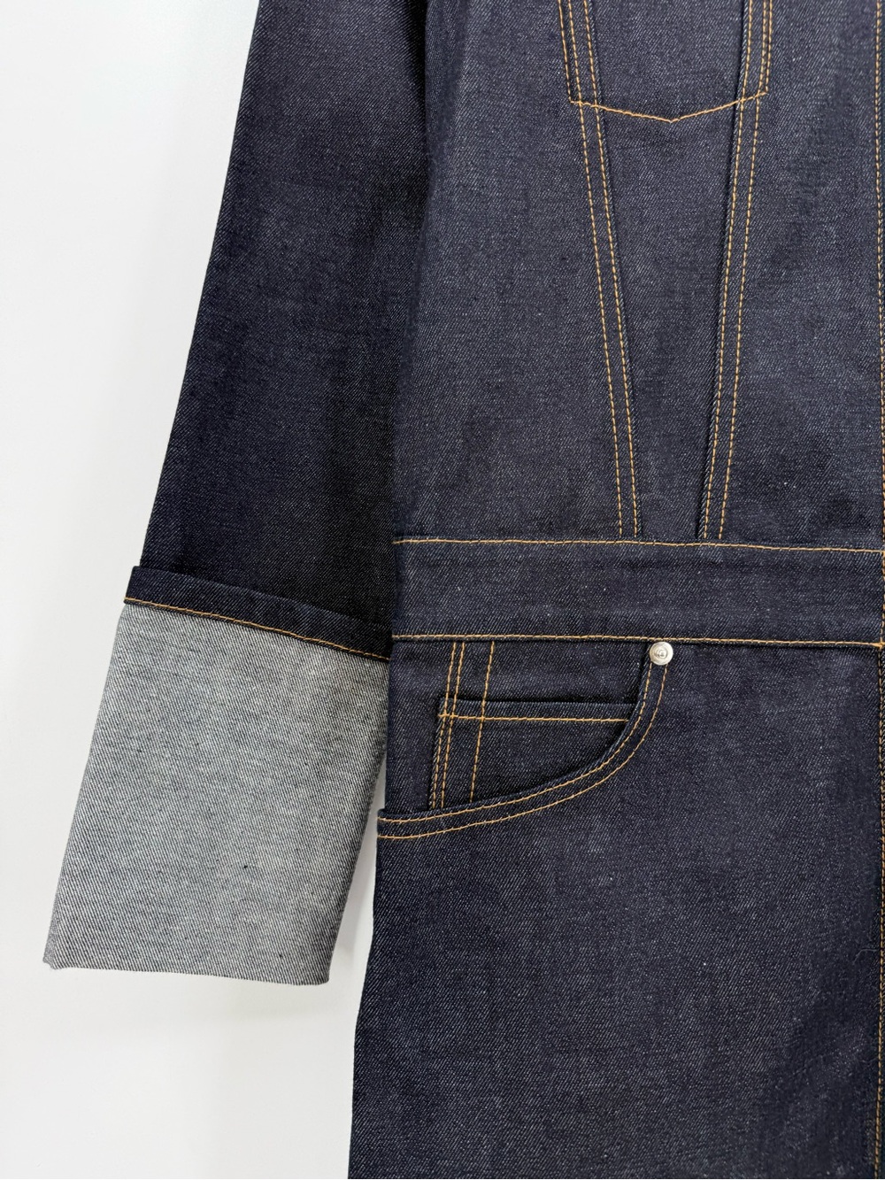 Helmut Lang Raw Indigo Denim Trench Size XS - Picture 9 of 16